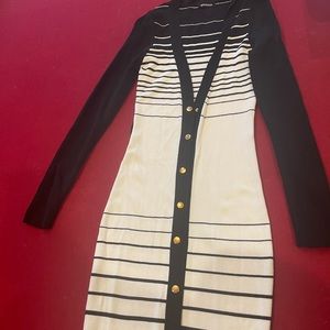 Long dress black and white